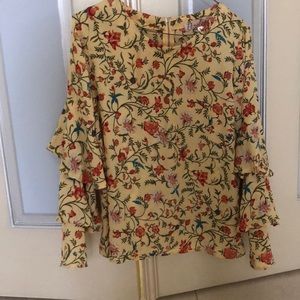 Long bell sleeve blouse